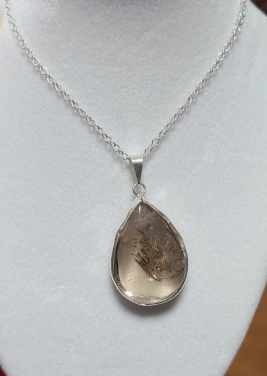 925 Sterling Silver Smoky Quartz Pendant Necklaces