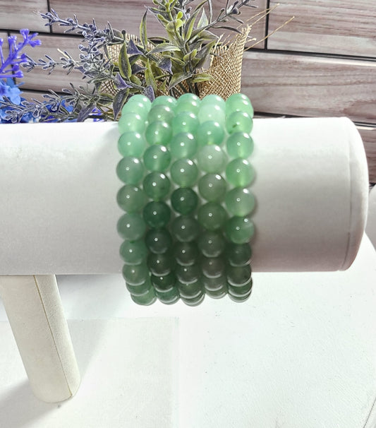 Rare Natural Green Quartz 8mm Stretch Bracelets