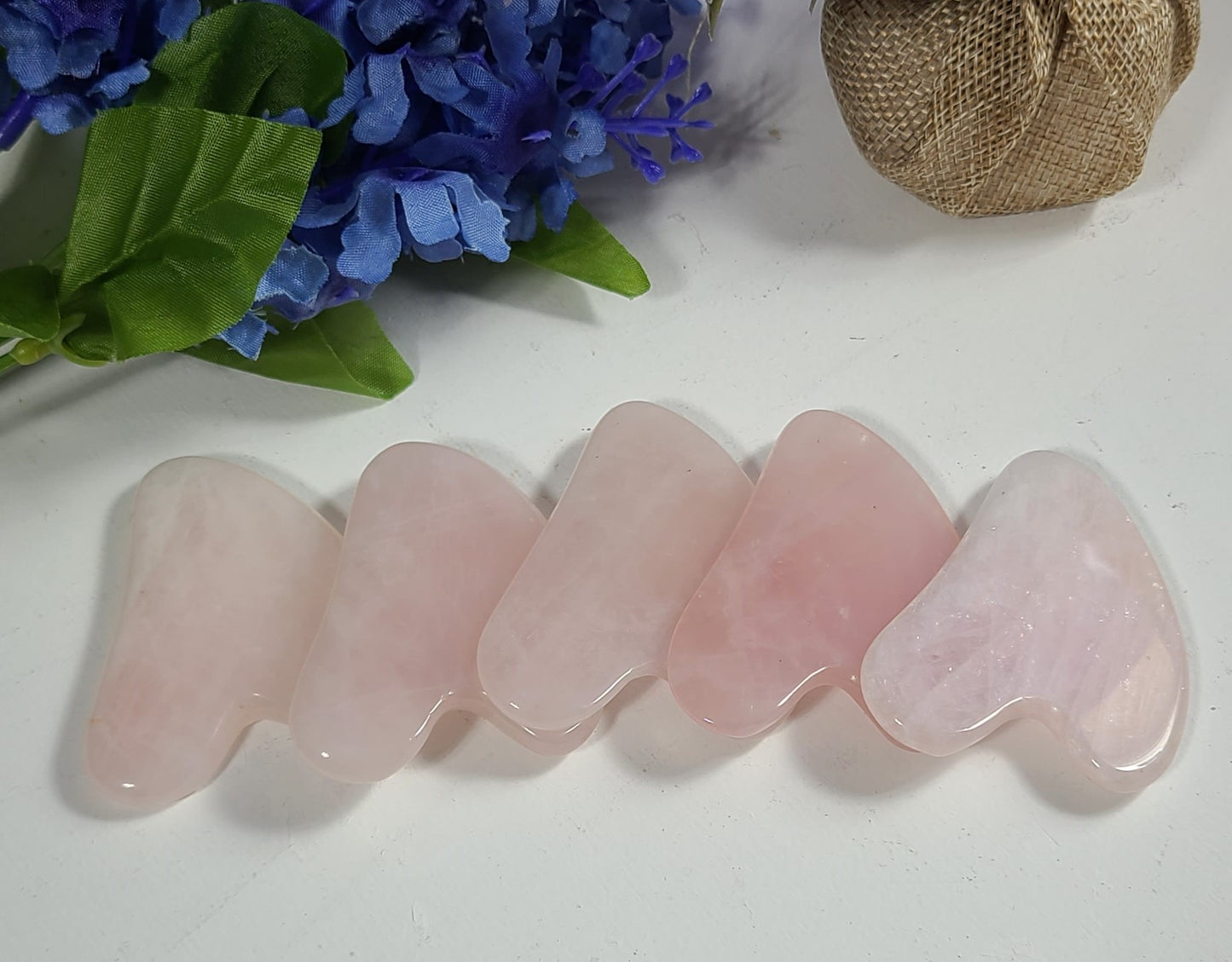 High Quality Carved Rose Quartz Gua Sha Stone