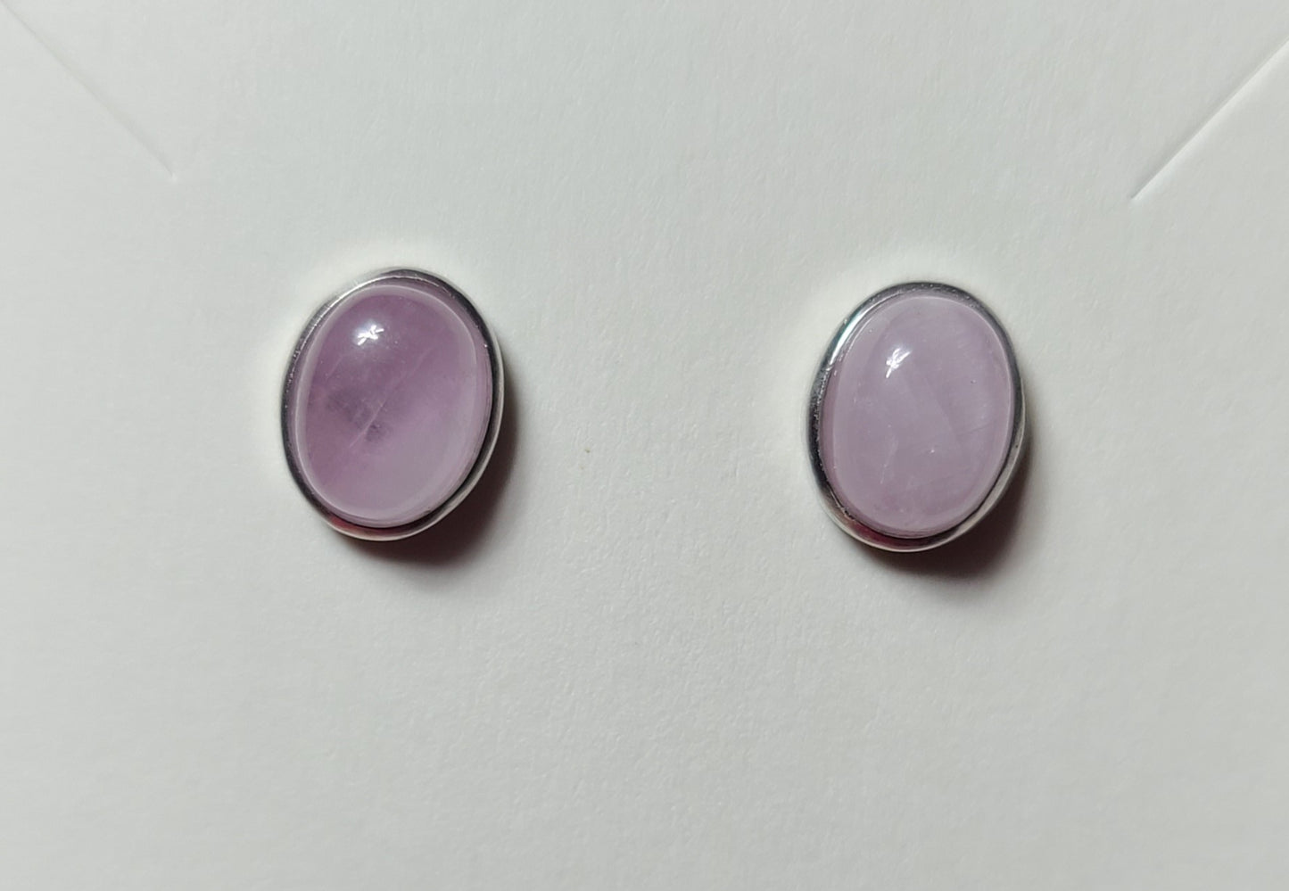 Pink Kunzite / 925 Sterling Silver Stud Earrings