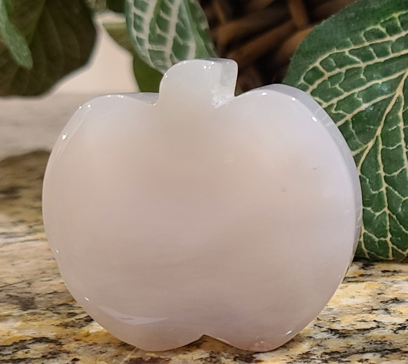 Carved Flower Agate Apple