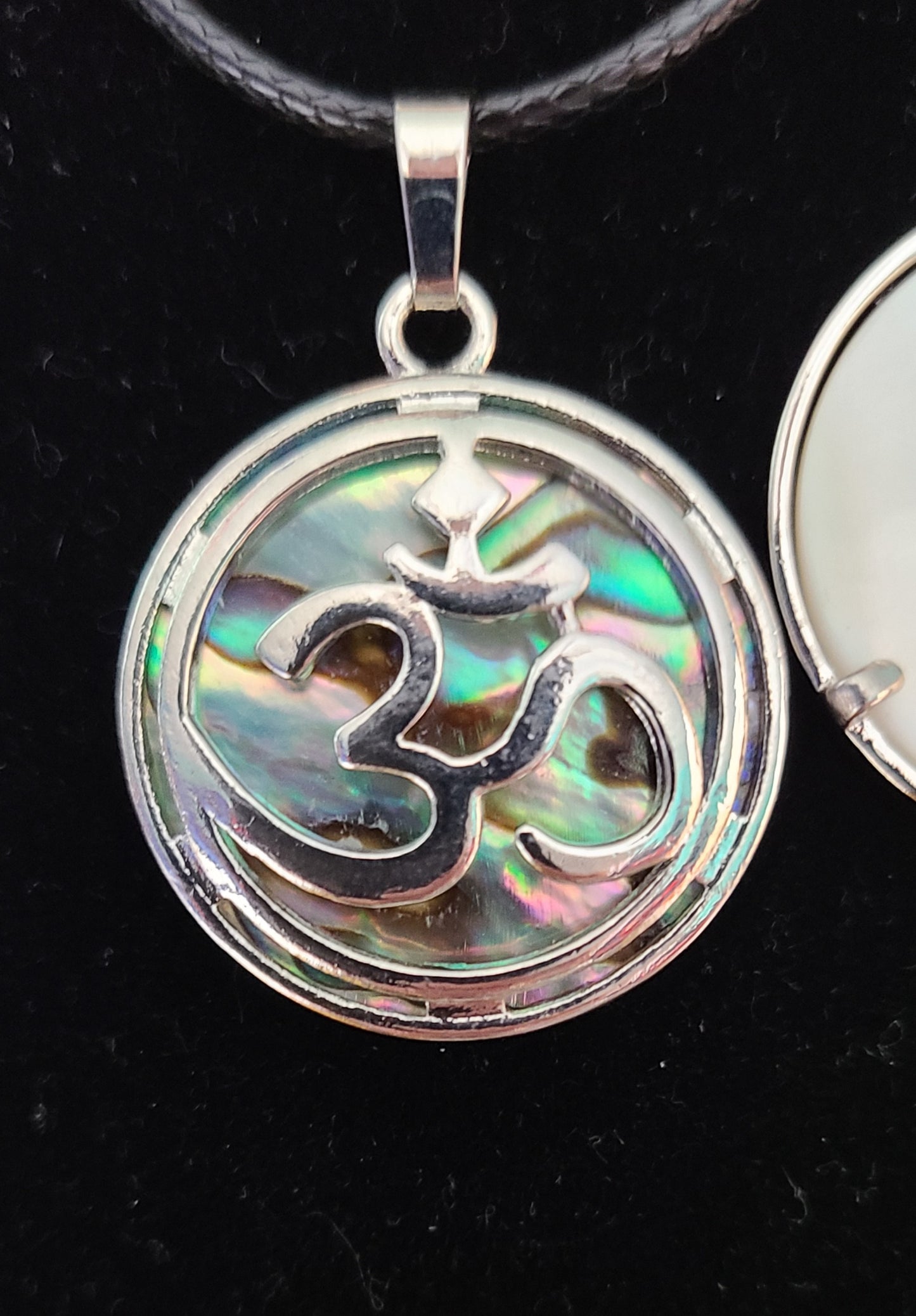 18" Adjustable Abalone & Silver Pendant Necklaces - Hamsa, Lotus, Owl, Om, Tree of Life