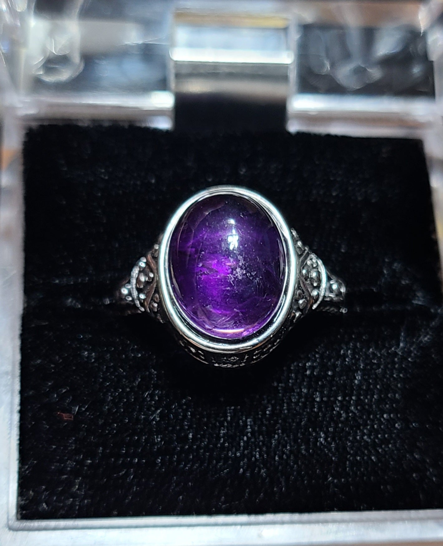 Large Amethyst - 925 Sterling Silver Rings