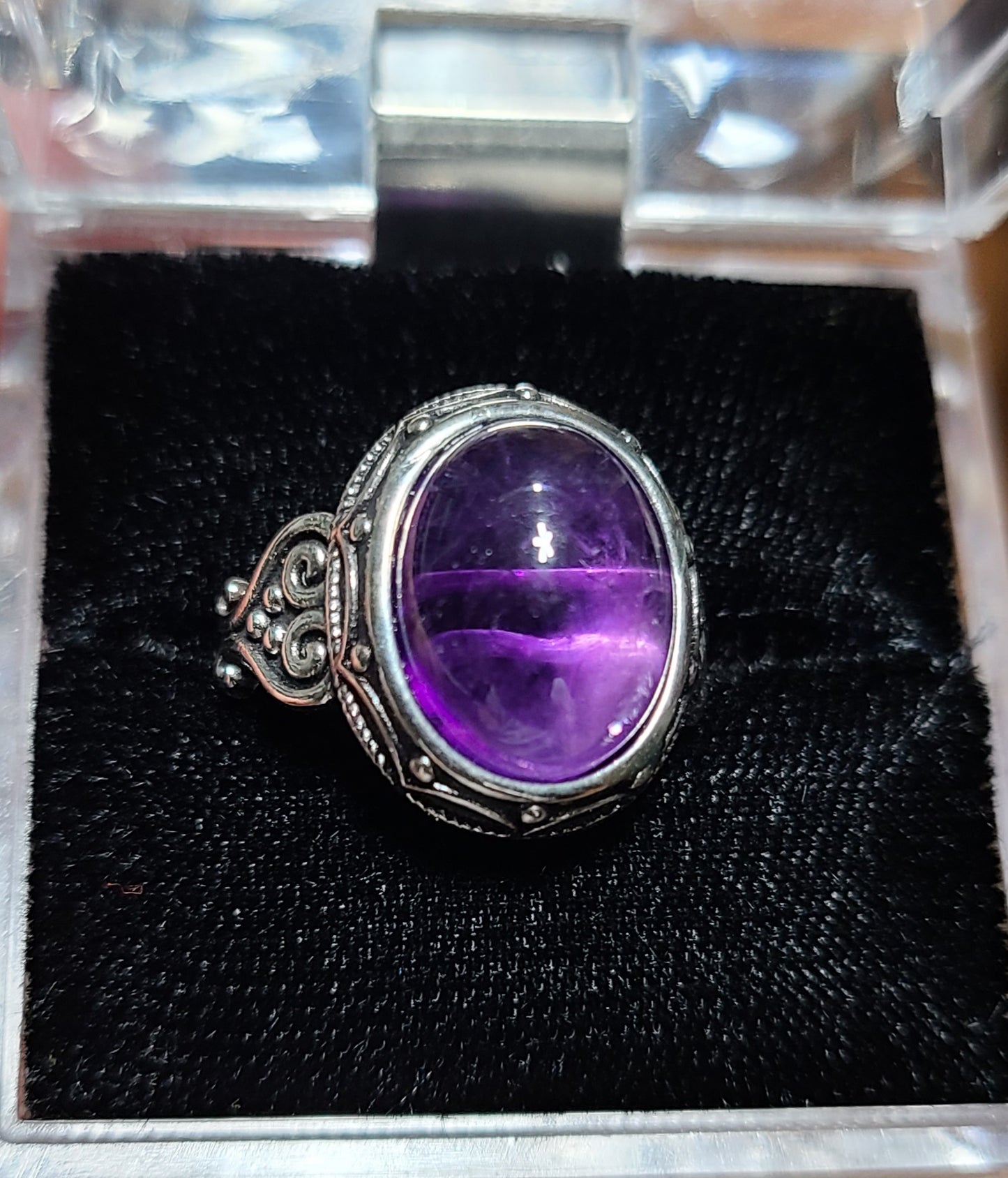 Large Amethyst - 925 Sterling Silver Rings