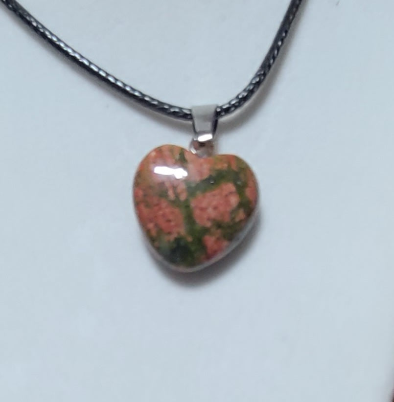 "Puffy" Gemstone Heart Necklaces - Choose Your Gemstone