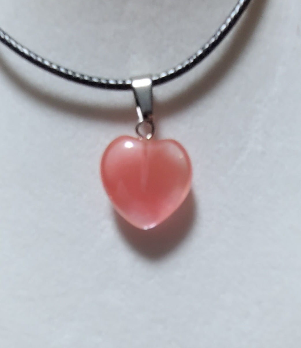 "Puffy" Gemstone Heart Necklaces - Choose Your Gemstone