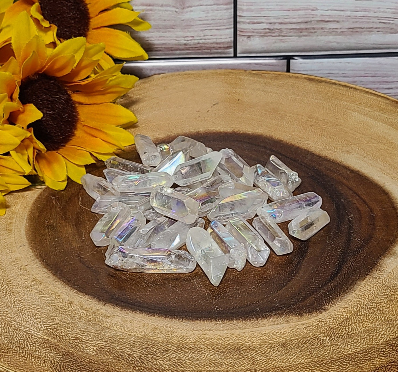 Titanium Rainbow and Angel Aura Quartz Points