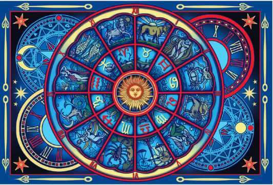 3-D Zodiac & Sun Tapestry / 3-D Glasses Included!