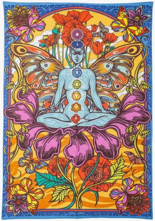 3-D Chakra Lotus Tapestry / 3-D Glasses Included!